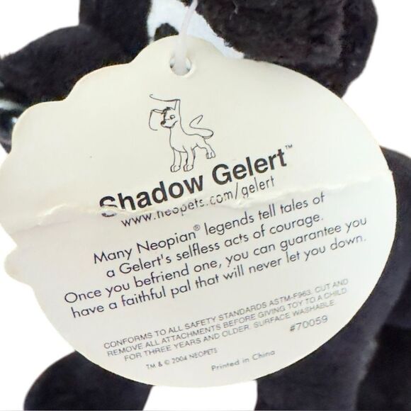 Neopets Black Shadow Gelert Plush Stuffed Animal Toy. - Picture 6 of 8